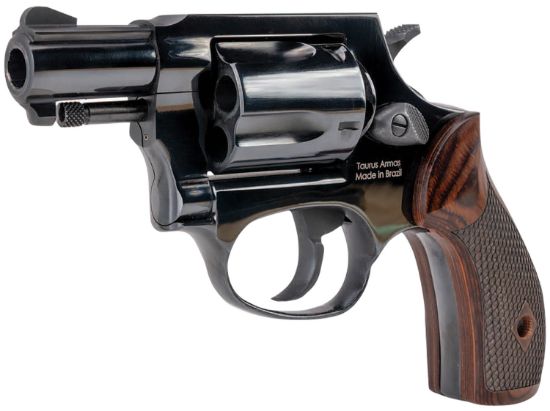 Picture of Heritage Mfg Hr38b3w Roscoe Small Frame 38 Special +P 5Rd 3" Black Polished Alloy Steel Barrel & Cylinder, Black Polished Carbon Steel Frame, Wood Grip, Transfer Bar Safety 