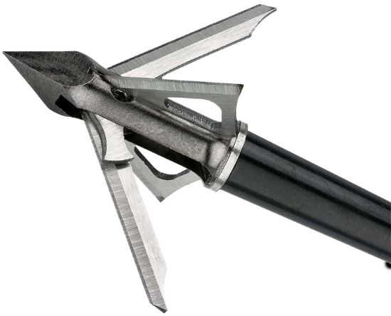 Picture of Muzzy 298 Trocar Hbx Broadhead Chisel Tip Stainless Steel Ferrule Blades 100 Gr/3 Per Pack 