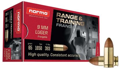 Picture of Norma Ammunition 630140050 Range & Training 9Mm 65 Gr Frangible 50 Per Box/ 20 Case 