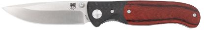 Picture of Cobratec Knives Ctbrn Baron Edc 3.25" Folding Drop Point Plain Satin 154Cm Ss Blade, 4.25" Carbon Fiber/Pakkawood Handle 