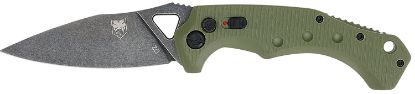 Picture of Cobratec Knives Odgafryk Ryker 3.75" Folding Plain Black Stonewashed D2 Steel Blade, 5" Od Green Textured G10 Handle 