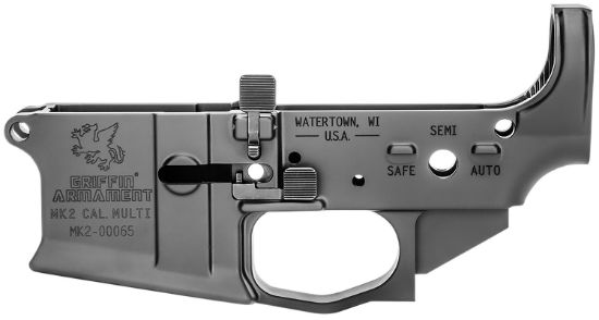 Picture of Griffin Armament Mk2al Mk2 Stripped Lower Receiver 7075-T6 Aluminum Black Anodized For Ar-15 