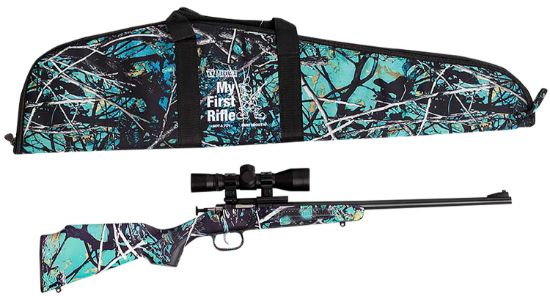 Picture of Crickett Ksa2172bsc My First Rifle Package 22 S/L/Lr Single Shot 16.10" Blued Steel Barrel & Receiver, Muddy Girl Serenity Synthetic Fixed Stock, 4X32 Scope 