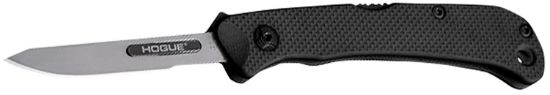 Picture of Hogue 35836 Expel 2.50" Folding Scalpel Plain Satin High Carbon Steel Blade, Black Textured G10 Scales/Ss Handle 