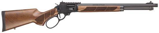 Picture of Smith & Wesson 13809 1854 44 Rem Mag 9+1 19.25" Black Armornite Threaded Barrel, Black Armornite Picatinny Rail Stainless Steel Receiver, Fixed Walnut W/Textured Grip Panels Stock, Large Loop 