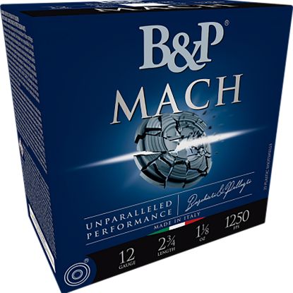 Picture of B&P Ammunition 12B78f27 Mach 12 Gauge 2.75" 7/8 Oz 7.5 Shot 25 Per Box/ 10 Case 