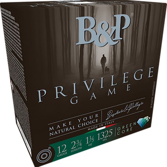 Picture of B&P Ammunition 12B15pg5 Privilege Game 12 Gauge 2.75" 1 1/5 Oz 5 Shot 25 Per Box/ 10 Case 